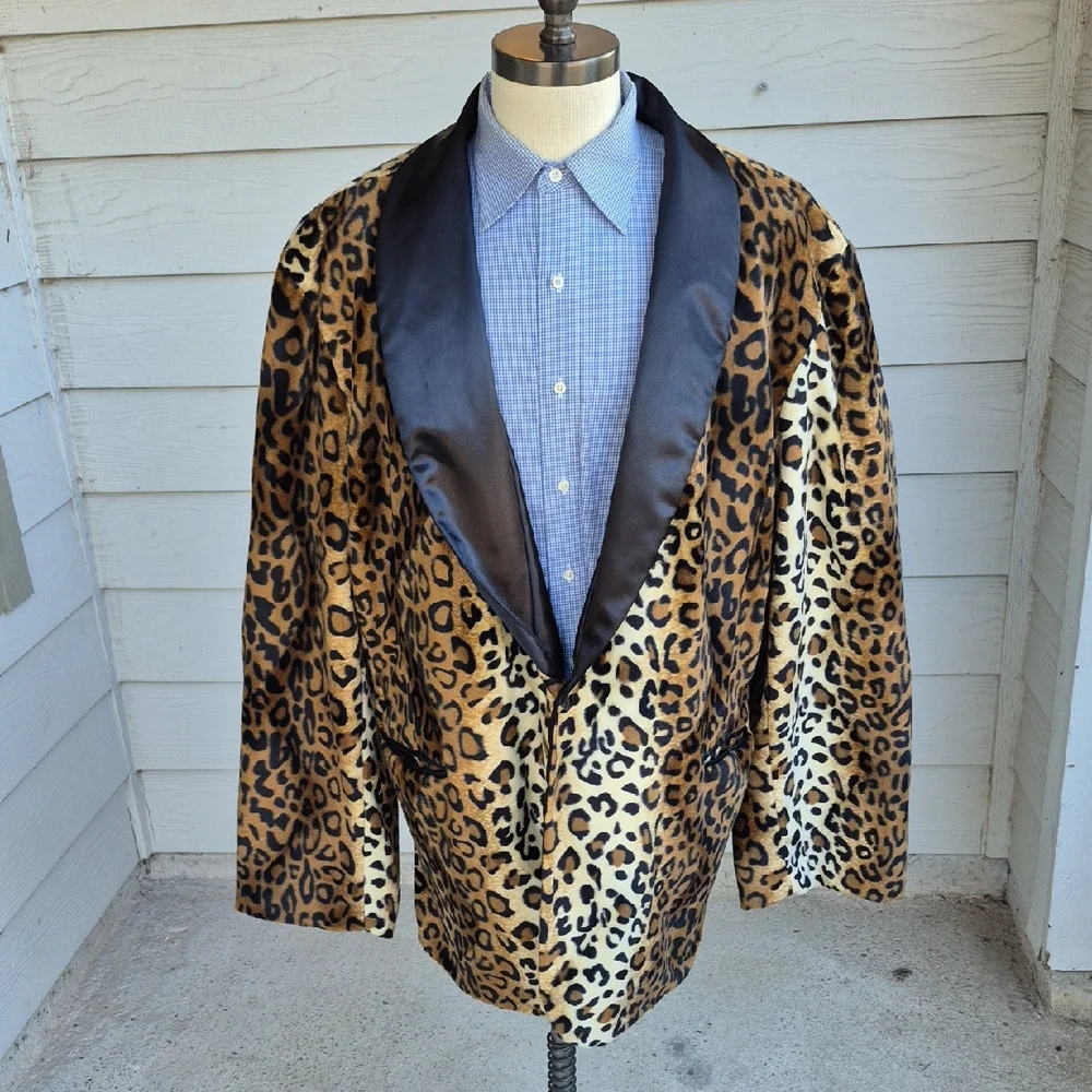 NINE DEEP Leopard Print Costume Sz 4XL Mens Sport Coat Blazer Dinner‎ Jacket